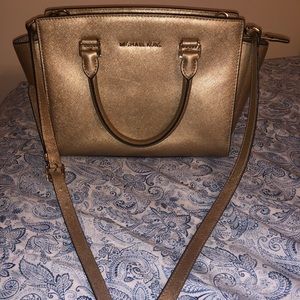 Gold Selma Michael Kors Purse